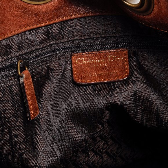 Christian Dior Cannage Brown Leather Bucket Bag - Picture 10 of 11